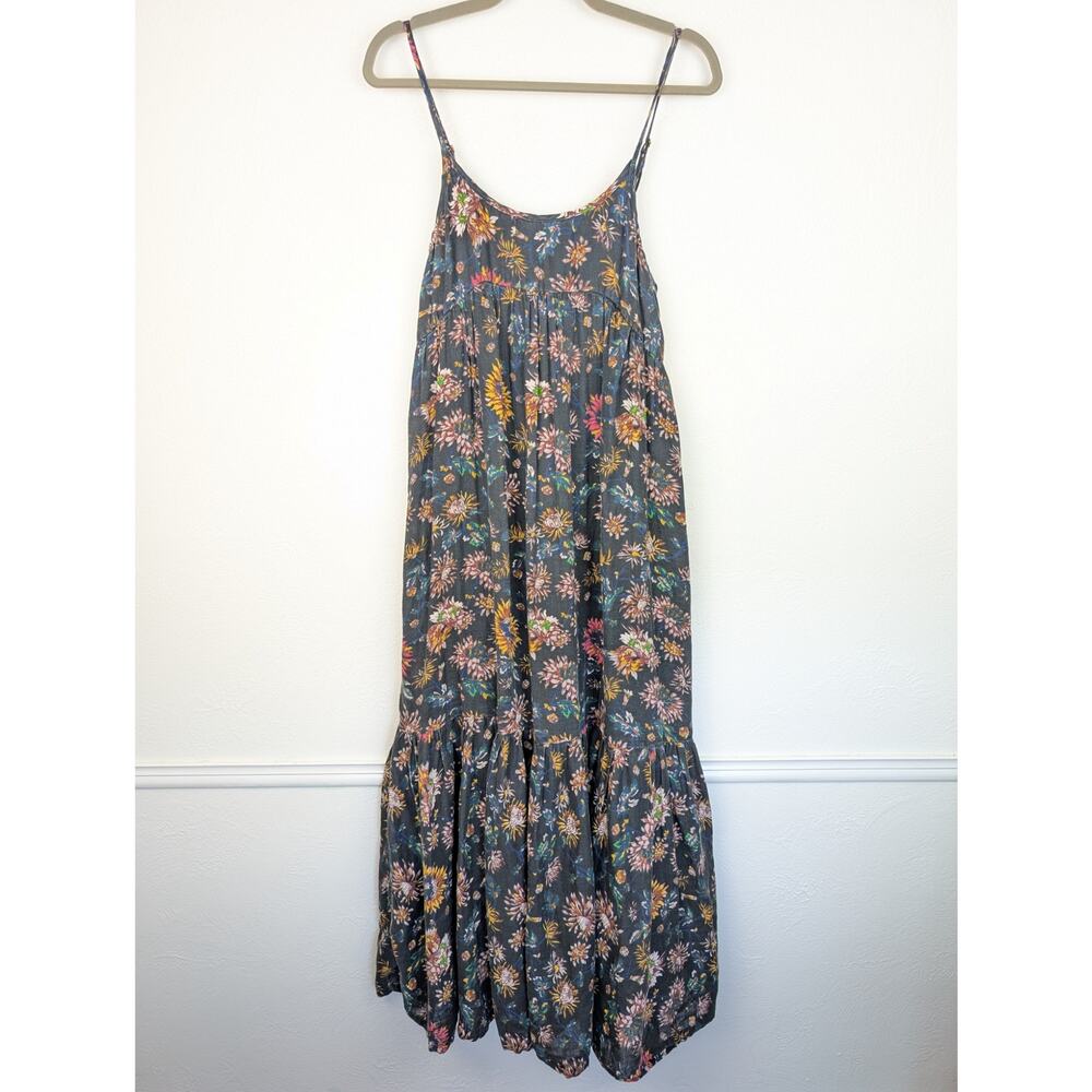 Natural Life Maxi Dress Sunflower Floral Cottagecore Boho Summer Black Size S - Picture 2 of 10